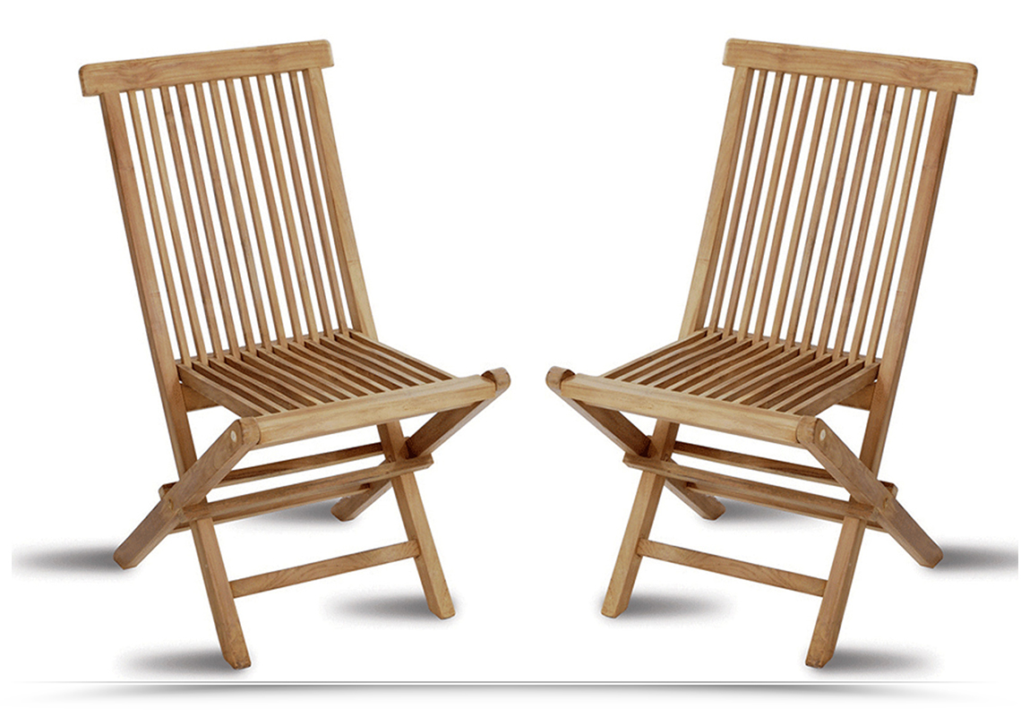 coppia di sedie giardino teak